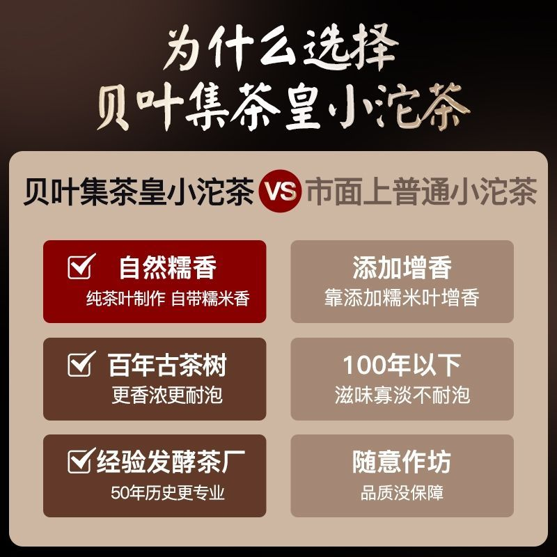 贝叶集糯米香小沱茶 普洱茶熟茶9年陈古树正宗云南茶叶口粮茶自喝 - 图0