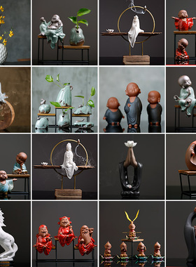 新中式风禅意客厅玄关电视柜摆件