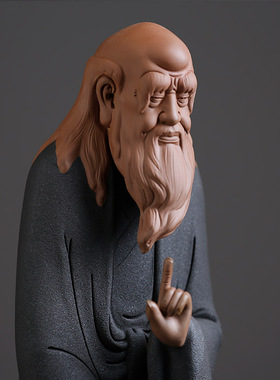 陶瓷客厅玄关会所新中式风老子像