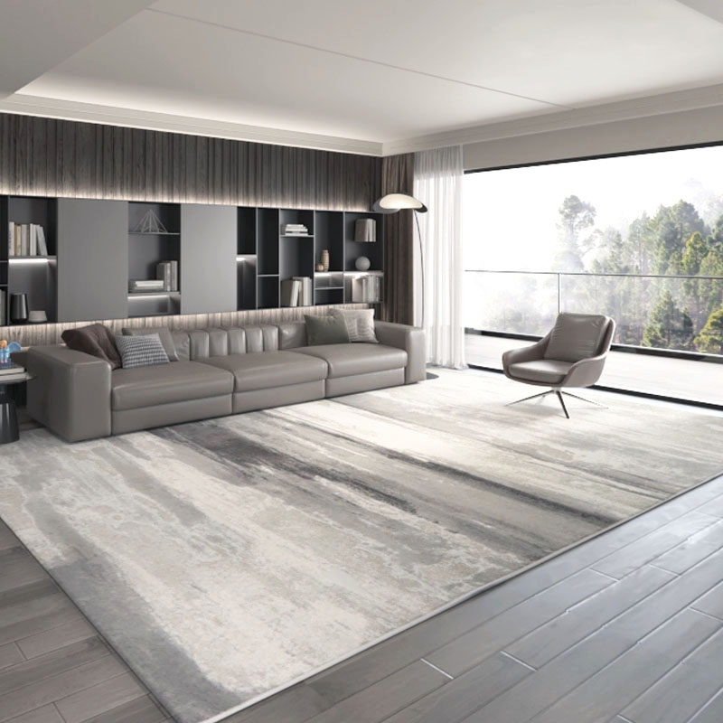 2024新款客厅地毯现代简约意式轻奢奶油咖茶几毯卧室床边机织地毯 - 图0