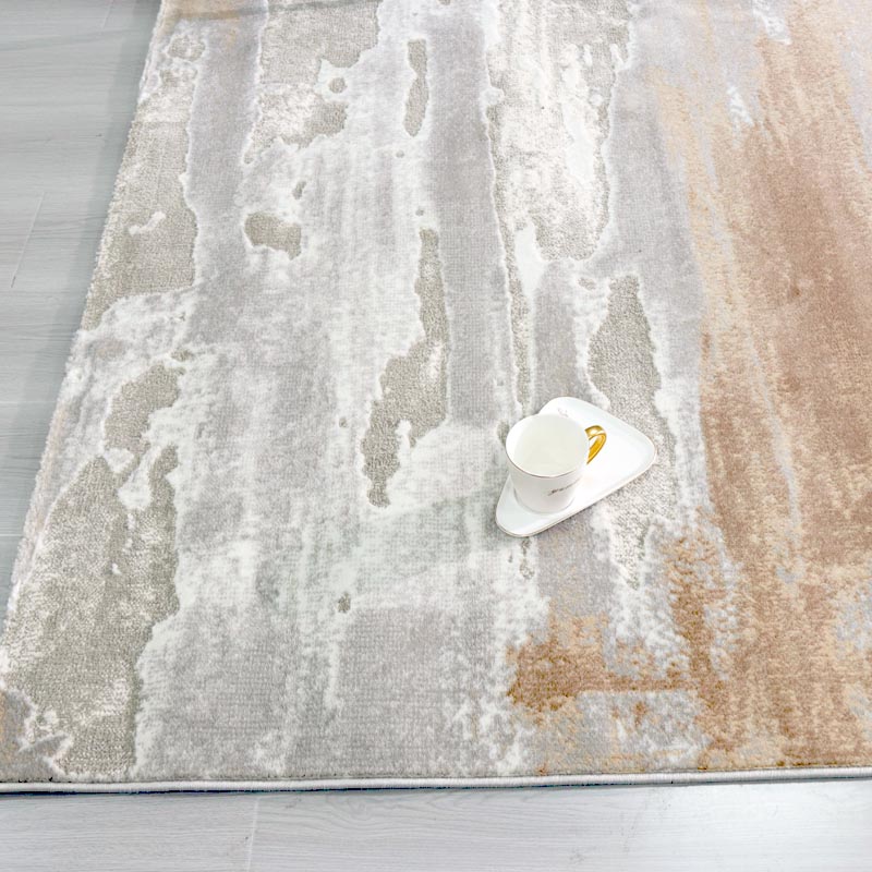 2024新款客厅地毯现代简约意式轻奢奶油咖茶几毯卧室床边机织地毯 - 图1
