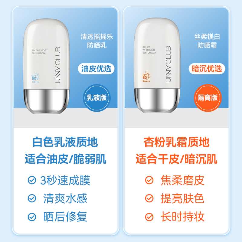 悠宜unny防晒霜乳防紫外线补水保湿面部专用女夏官方旗舰店正品-图1