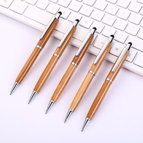 New wood touch screen in oil pen capacitive bamboo pen rotary solid wood ball pen spot