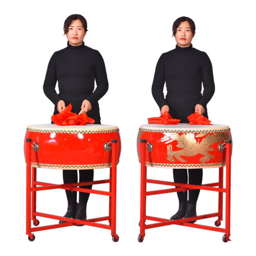 牛皮鼓大鼓扁鼓锣鼓龙鼓儿童成人演出鼓中国红鼓舞蹈打节奏鼓堂鼓 - 图3