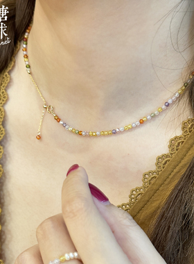 森糖星球925银手工串珠水晶项链