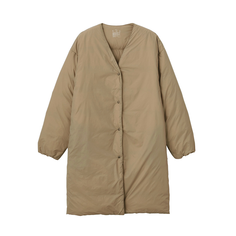 羽绒服大衣女风衣日系可收纳宽松轻量薄款上衣保暖服白鸭绒长外套 - 图3