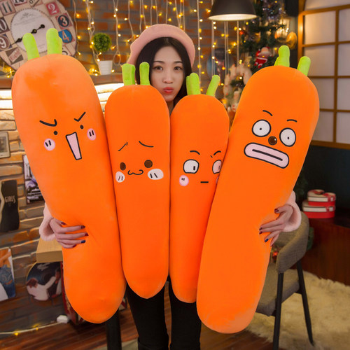 马哈鱼胡萝卜抱枕毛绒玩具睡觉鲨鱼卡通长抱枕头女生创意生日礼物 - 图1