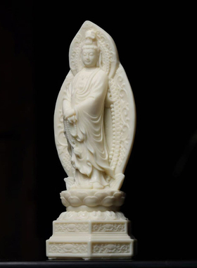 持珠观音白色念珠菩萨摆件心经