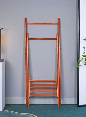 可折叠卧室玄关花梨木衣架红木