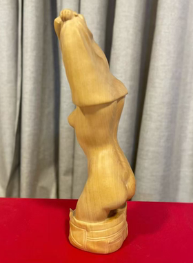 出水芙蓉脱衣服美女木雕摆件实木人体艺术雕刻黄杨木形象造型雕刻