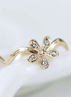 浪漫复古花朵戒指韩国
