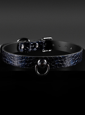 真皮牛皮 项圈男女颈圈高级黑色choker项链牵引绳小狗链刻字定制