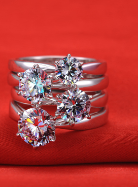 热卖订婚六爪克拉pt950铂金钻戒