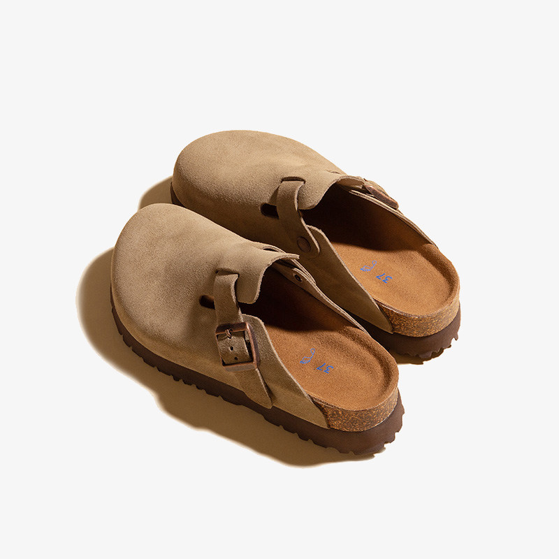 5厘米勃肯鞋厚底女鞋博肯鞋半拖包头拖鞋真皮凉鞋一脚蹬增高桑坡,淘宝优惠券,粉丝福利购,淘宝优惠卷