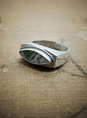 古瓷片镶嵌复古创意手工戒指