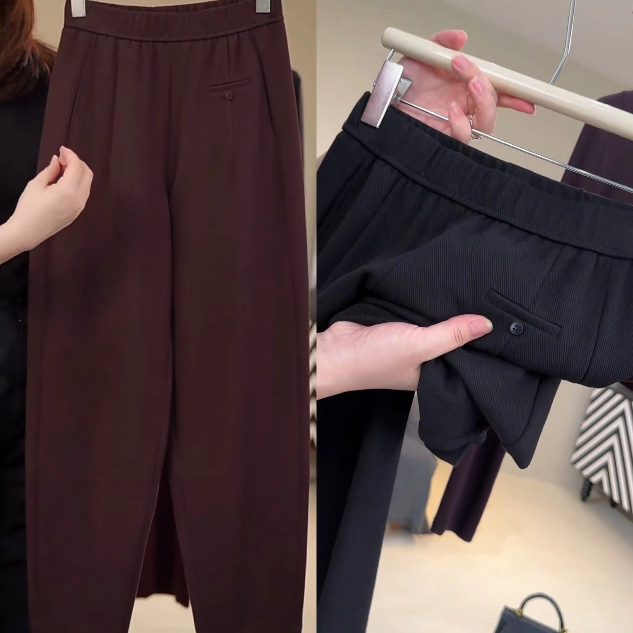 2025秋冬斜纹松紧腰哈伦裤百搭气质休闲显瘦九分裤宽松休闲小脚裤,淘宝优惠券,粉丝福利购,淘宝优惠卷