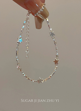 小众设计！蝴蝶结蛇骨链手链女