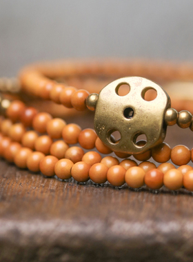 原创橄榄细珠混搭黄铜多层手饰