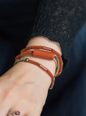 原创个性红石手链女百搭潮流手饰