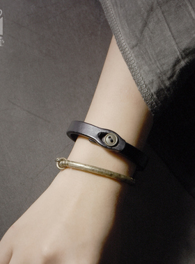 非鱼之家朋克风街头潮人皮手镯