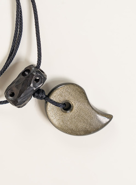 原创日常百搭个性金曜黑曜石吊坠