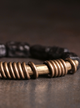 原创设计黑檀木串珠手链潮复古