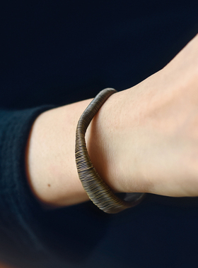 原创设计手工铜饰开口手镯