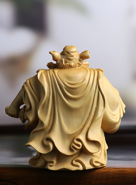 黄杨木雕天师钟馗家居装饰客厅玄关木质雕刻工艺品手把件文玩摆件