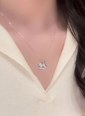 银贝S925纯银项链马上有钱贝母项链女轻奢百搭时尚小众设计感礼物