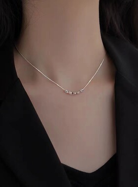 s925纯银转运珠项链女ins轻奢温柔小众气质感清新百搭锁骨链批发