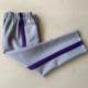 Customized primary and secondary school uniform pants from South Korea silky material gray casual sports pants spliced ​​purple striped straight pants