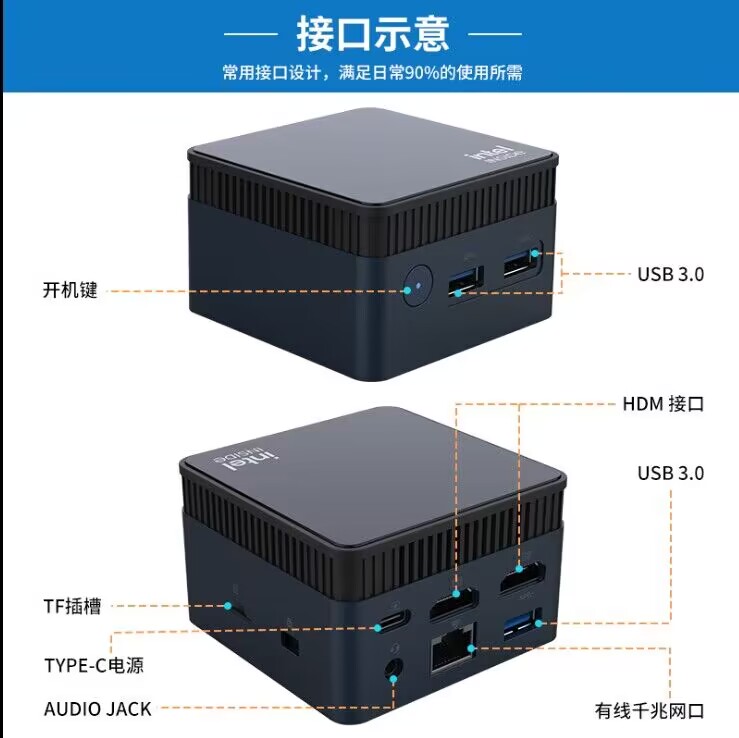 intel 12代新酷睿N100四核迷你主机办公商务HTPC客厅小电脑DDR5-图0