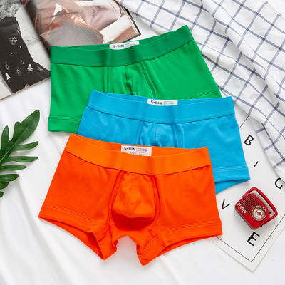 男士新款内裤吊环男性感低腰彩色U凸平角裤 青年透气四角潮流短裤,淘宝优惠券,粉丝福利购,淘宝优惠卷
