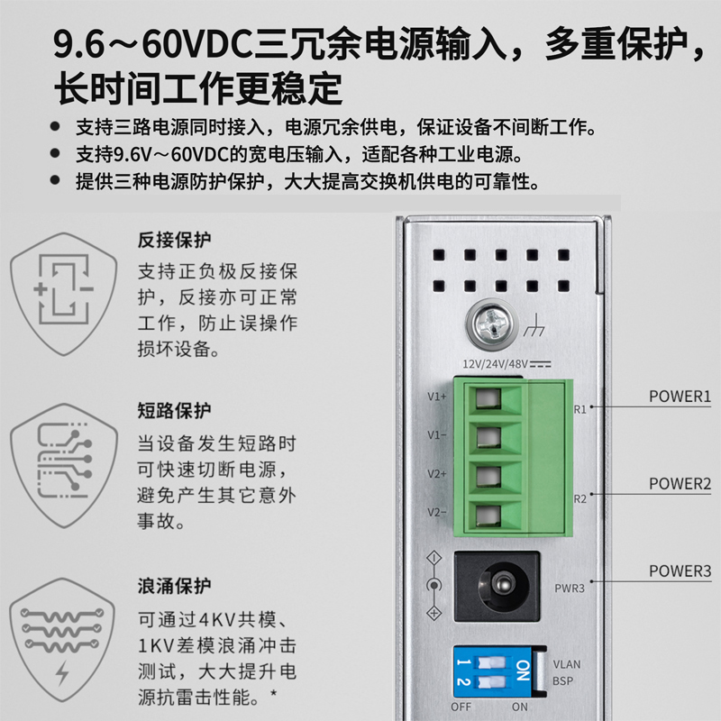 TP-LINK普联TL-SF1005工业级交换机5口8口百兆千兆交换机POE供电模块网络转换器以太网导轨安装工业交换机