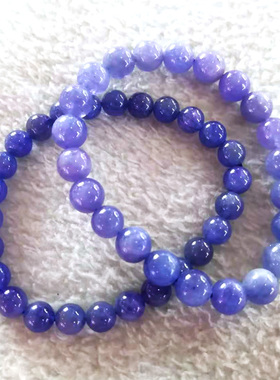 天然坦桑石单圈手串散珠子蓝宝石