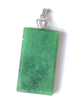 天然绿宝石吊坠镶嵌纯银原石裸石