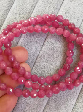 天然刻面无染红宝石手链手串项链