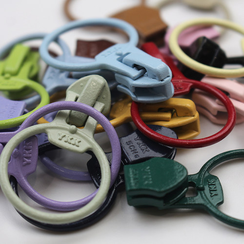 正品YKK尼龙码装圆环拉头3号5号彩色配件包羽绒服拉链头圆圈拉头 - 图3