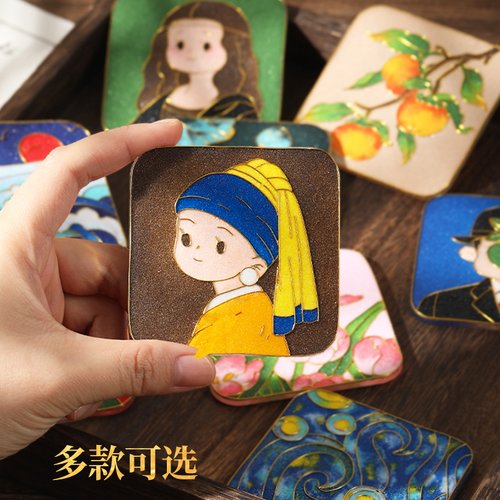世界名画非遗景泰蓝掐丝珐琅冰箱贴diy材料包工具全套装手工制作 - 图0