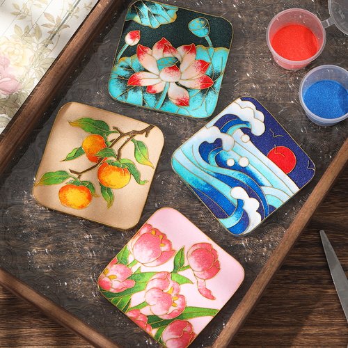世界名画非遗景泰蓝掐丝珐琅冰箱贴diy材料包工具全套装手工制作 - 图3
