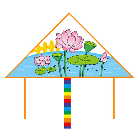 Diy blank kite children's handmade material package cartoon coloring graffiti bamboo kindergarten painting kite