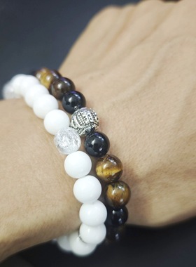 邱鼎杰 黄星同款虎眼玉石手链手串环时尚潮饰品 星有千千杰