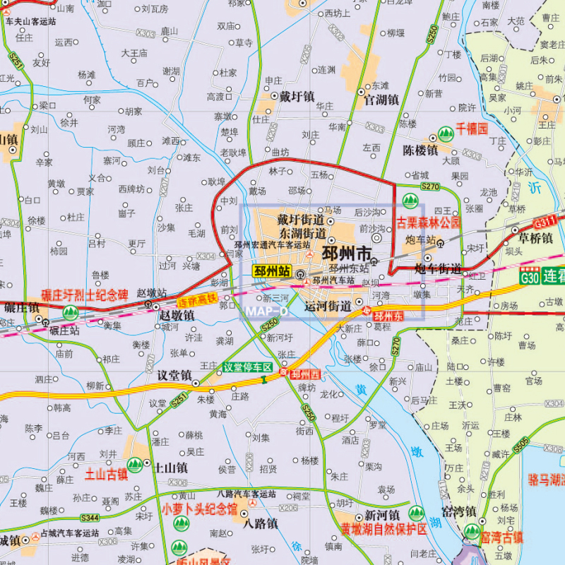 2024新版徐州CITY城市地图 徐州市交通旅游图 折叠双面便携  耐折耐用 约86cm*60cm 徐州城区地图 丰县沛县邳州新沂睢宁 - 图3