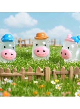 立体树脂DIY饰品夜光职业奶牛公仔 钥匙扣挂件手机壳过家家配件