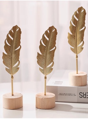 北欧风铁艺银杏叶摆件创意家居客厅玄关酒柜装饰品