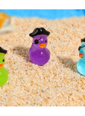 创意立体树脂法海盗夜光鸭摆件 DIY配件创意卡通造型特色鸭子
