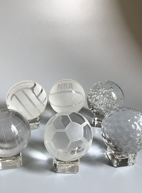 包邮水晶篮球足排球台摆件摆件