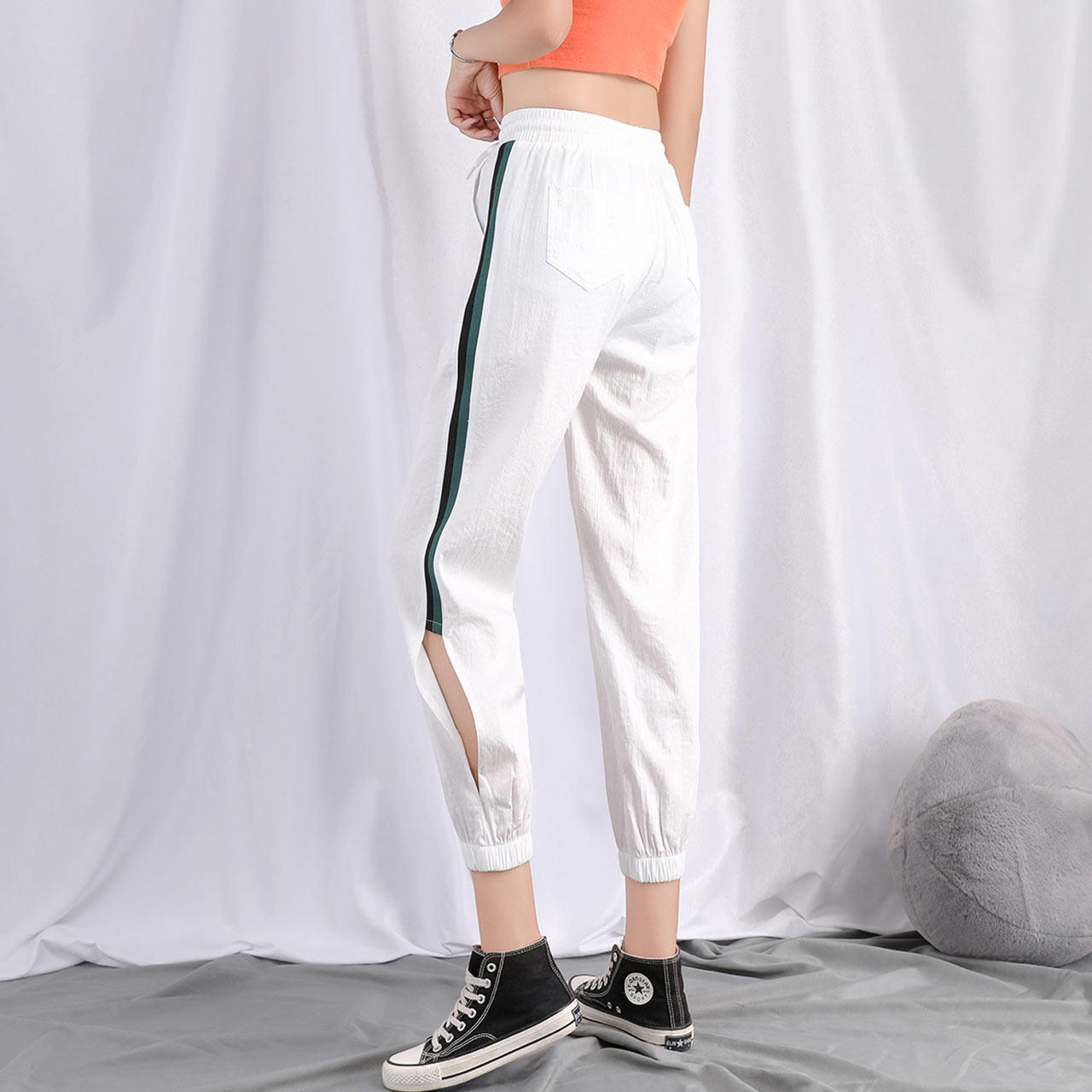 真维斯女款梭织春秋休闲裤 真维斯时尚休闲裤