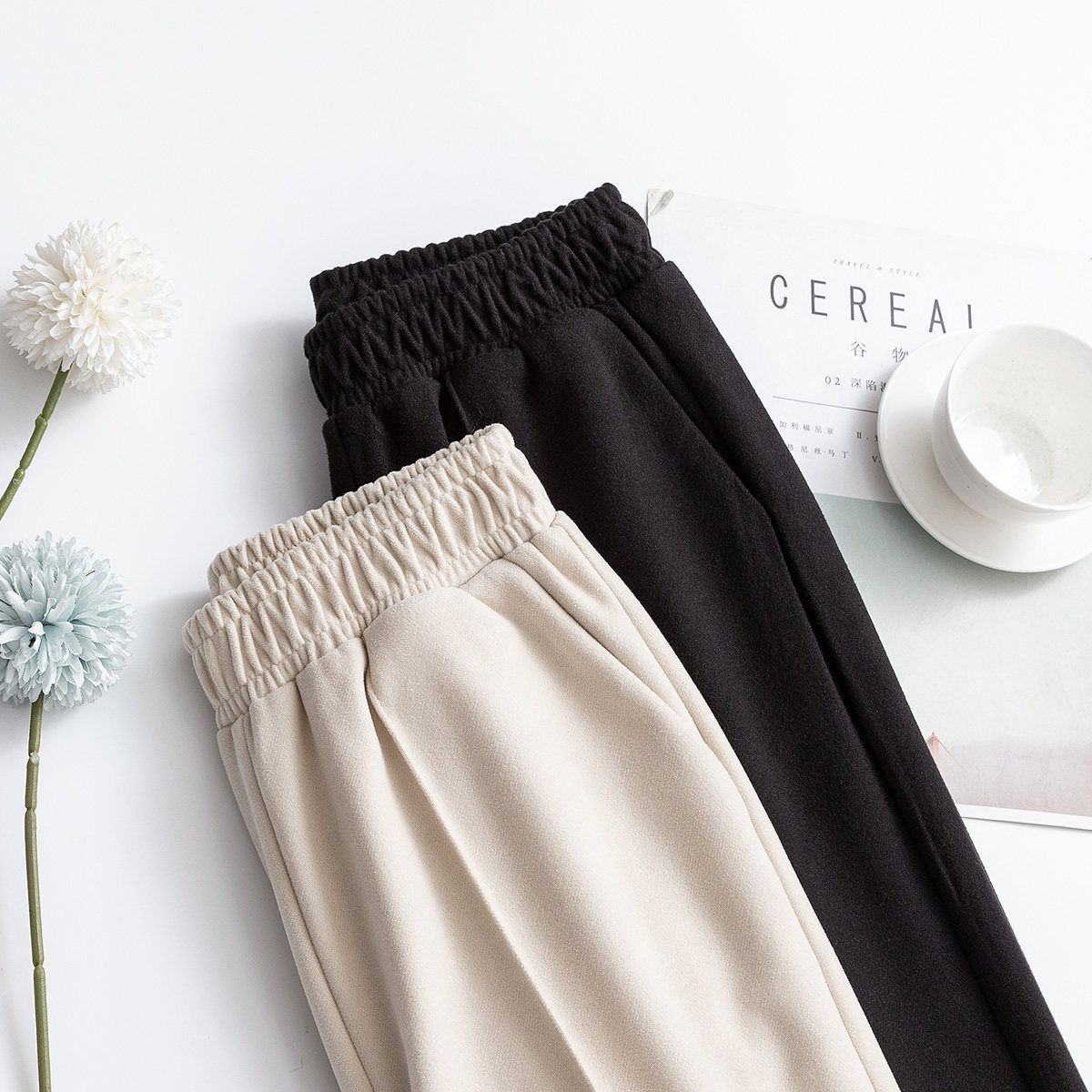 真维斯纯色高腰显瘦秋冬新品休闲裤 真维斯时尚休闲裤