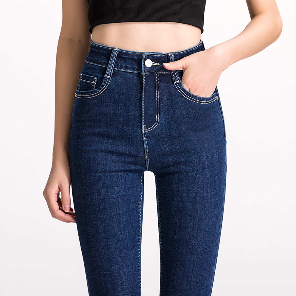 真维斯秋装新款显瘦高腰韩版九分裤 真维斯时尚牛仔裤